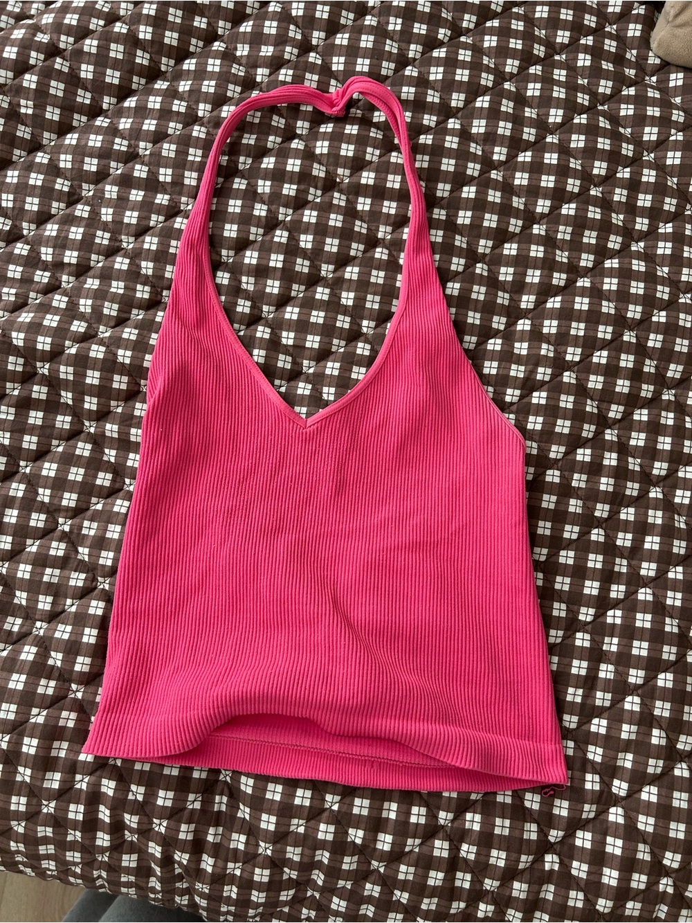 Nikibiki Hot Pink Ribbed Halter Cami